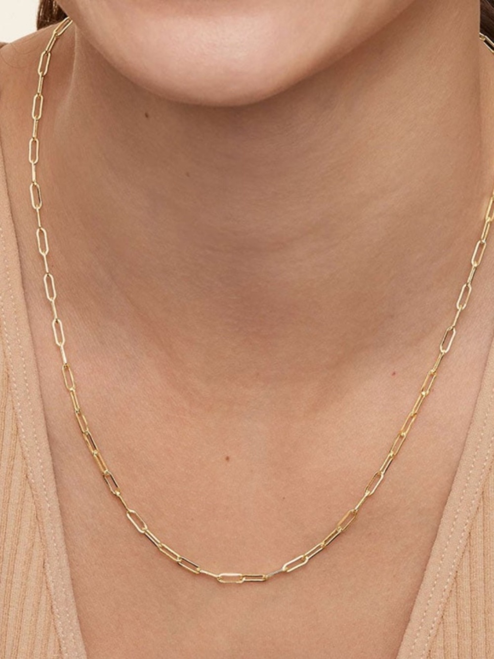 ❤️ Madewell delicate collection gold-toned necklace paperclip chain